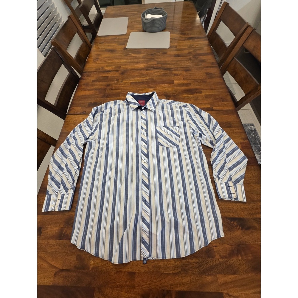 Def Jam University Men's Long Sleeve‎ Shirt Blue Striped, XXL Vintage Y2k  Sku23